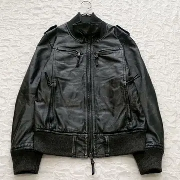더퍼 [M] 레더 자켓 싱글 라이더스 에폴렛 양가죽