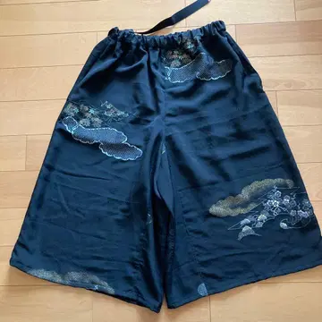 기모노 리메이크 실크 와이드 팬츠