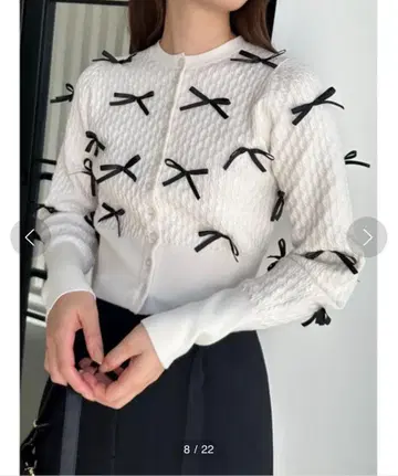 SNIDEL 리본 모티브 가디건