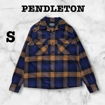 PENDLETON 오픈 카라 체크 셔츠 플란넬 셔츠 오픈 카라 셔츠 S