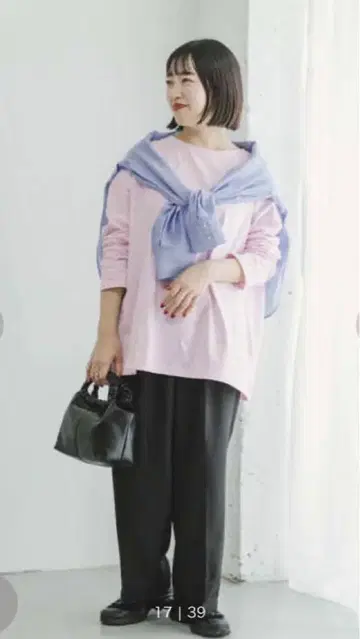 ITEMS URBANRESEARCH 핑크 긴팔 상의 티셔츠