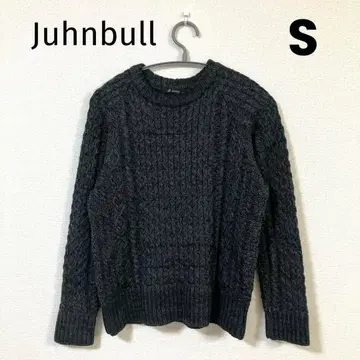 새상품급 Johnbull 블랙 케이블 짜임 니트 스웨터 울 남성용 S