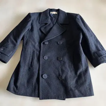 블랙 더블 브레스트 울 코트