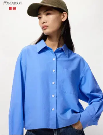 JW ANDERSON 유니클로 파랑 버튼 셔츠 XS 옥스퍼드 셔츠