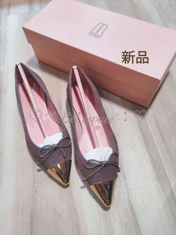 레어! 반값! 새상품! 프리티 발레리나 레나 메탈릭 칩 스웨이드 펌프스