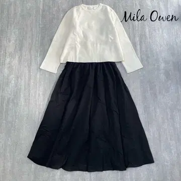 Mila Owen 리브 니트 콤비 원피스