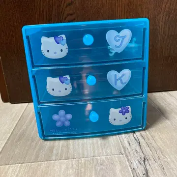 헤이세이 레트로 헬로키티 3단 서랍 파랑