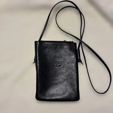IL BISONTE 가죽 숄더백 블랙