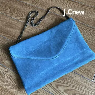 J.CREW 터콰이즈 스웨이드 클러치백