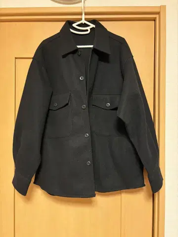 GU 블랙 셔츠 자켓 포켓 부착