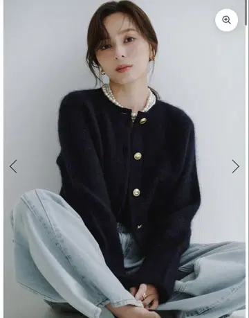 캐시미어 블렌드 노카라 니트 자켓