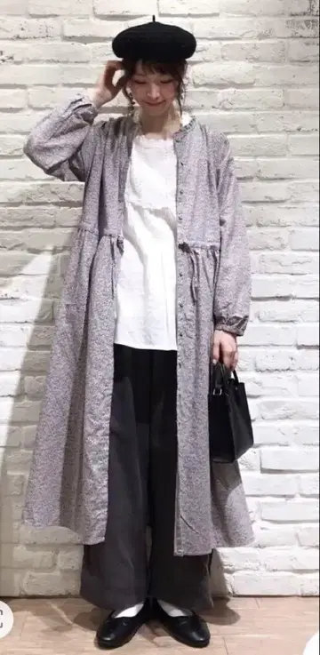 사만사 모스모스 추상 꽃무늬 원피스