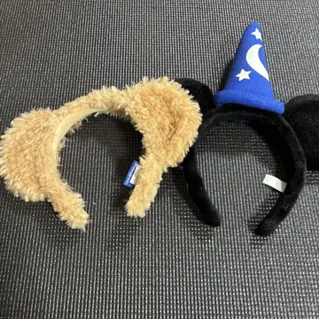 미키 마법사 모자 머리띠 더피 복슬복슬 머리띠