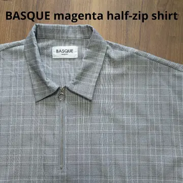BASQUE 체크 무늬 집업 긴팔 셔츠