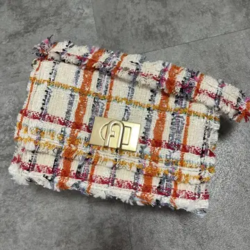 FURLA 트위드 숄더백