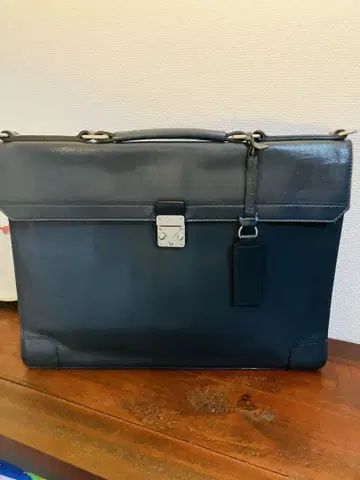 엘르포크 가죽 비즈니스 백 브리프 케이스 네이비