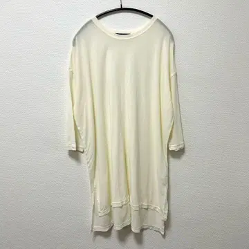 mizuiro ind 와이드 크루넥 풀오버 반팔 아이보리
