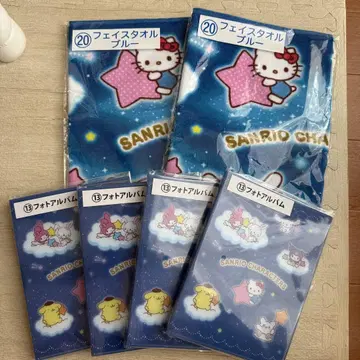 산리오 제일복권 헬로키티 페이스 타월 시나모롤 사진 앨범