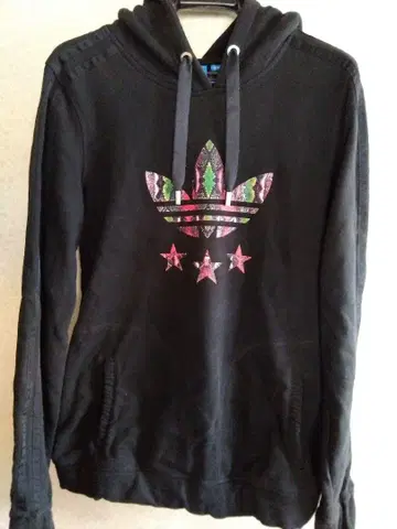 adidas 컬러풀 로고 후드 부착 후드티