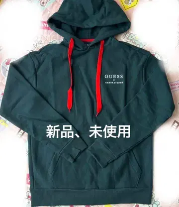 GUESS GENE 콜라보 후드티 후디 그린 S 사노 레오