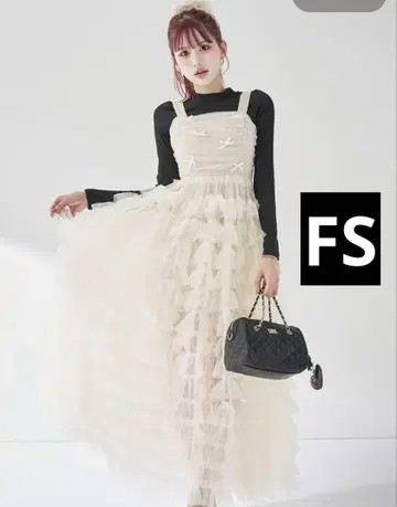 다리치 Darich 벨로아 리본 튤 원피스 화이트 FS