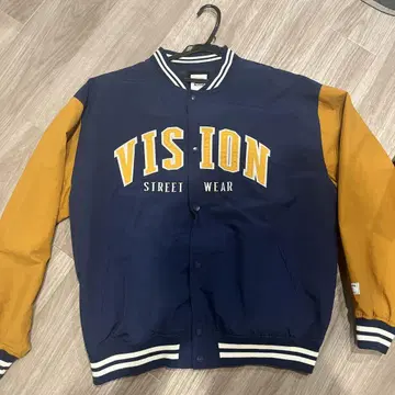 VISION STREET WEAR 바시티 자켓 네이비/오렌지