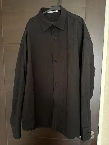 ZARA 블랙 플리츠 디자인 긴팔 셔츠 M
