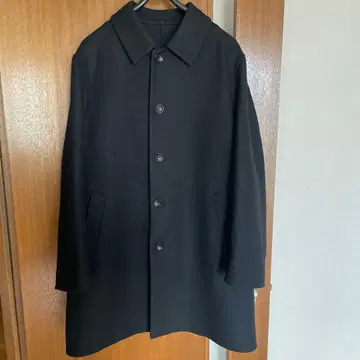 UNIQLO 블랙 스텐카라 코트 남성용 L