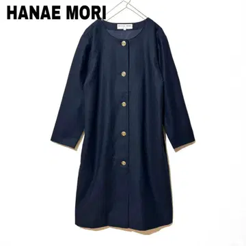 [ HANAE MORI/하나에모리 ] 울 노카라 코트 다크 네이비 M
