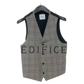 컨디션 최상 EDIFICE 에디피스 체크 무늬 베스트 베스트 그레이