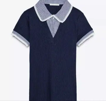 ZARA 피터팬 칼라 리브 니트 t셔츠