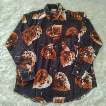 폴 스미스 긴팔 셔츠 블랙 올 패턴 코듀로이 L