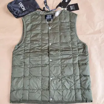 TAION V넥 이너 베스트 올리브 M 사이즈