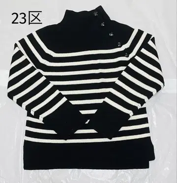 23구 울 캐시미어 보더 니트 size38
