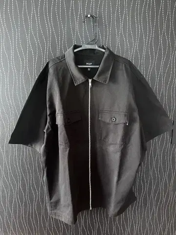 HUF 블랙 XL 집업 셔츠
