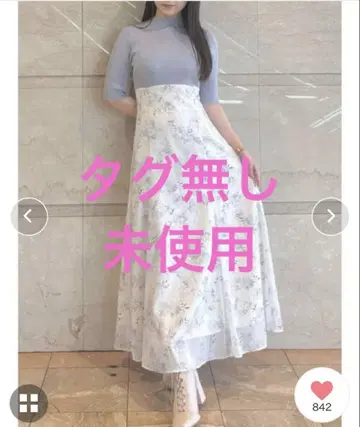 머큐리 듀오 레이어드 꽃무늬 니트 도킹 원피스 M