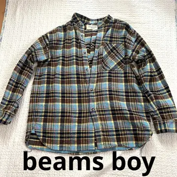 BEAMS BOY 체크 무늬 긴팔 셔츠 (프리 사이즈)