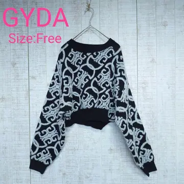 GYDA(제이다) 체인 로고 라메 니트 SIZE:Free