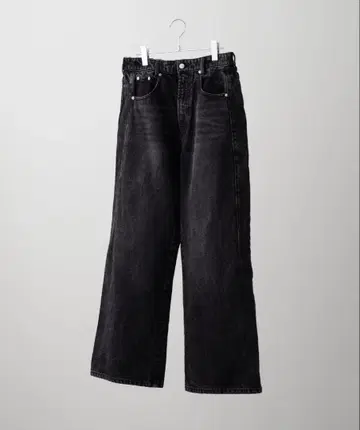 CLEL 빈티지 블랙 데님 와이드 팬츠 S 사이즈