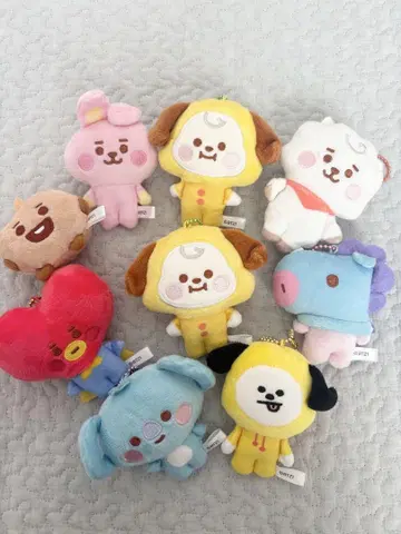 BT21 봉제 인형 마스코트 키체인 9개 세트