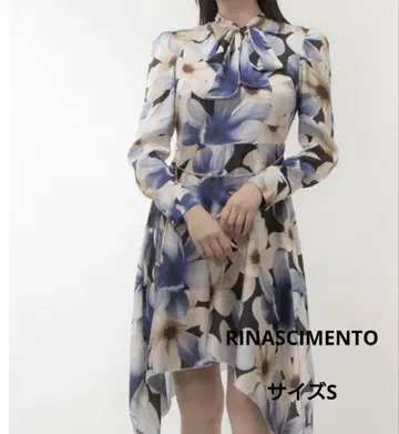 RINASCIMENTO 꽃무늬 긴팔 무릎 기장 원피스