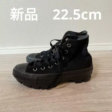 [ 새상품 ] 컨버스 블랙 하이컷 스니커즈 통굽 22.5cm