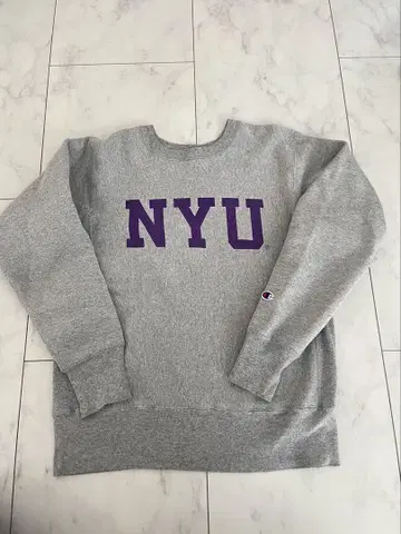 Champion NYU 리버스 위브 빨간색 택 USA제 그레이