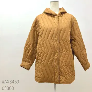 FURRY 퀼팅 다운 자켓 베이지 프리 사이즈 후드 부착