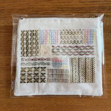 자수 디자인 린넨 파우치