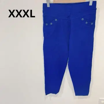 해외 구제 의류 하나뿐인 파란색 캐주얼 팬츠 [XXXL] 빅 사이즈 바지