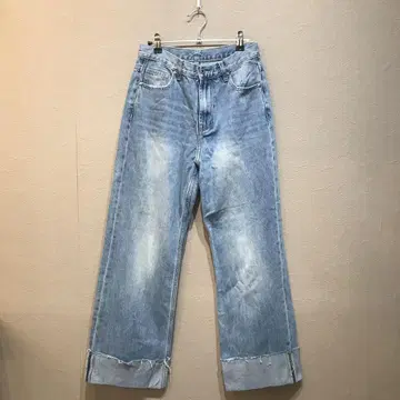 AIC 빈티지 워시 와이드 핏 데님 팬츠 사이즈 S