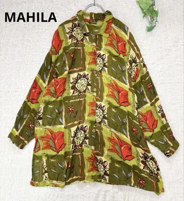 MAHILA 인도산 아트 셔츠 블라우스 빈티지 프리 사이즈