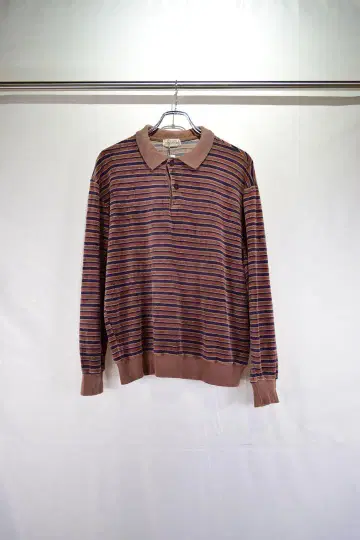구제 벨로아 보더 피케 셔츠 빈티지 90s 80s
