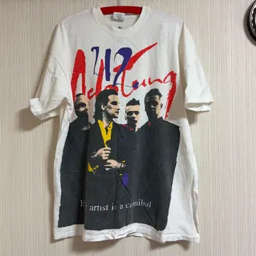 빈티지 락 T셔츠: 1992년 U2, XL, 미국제, 33년 전